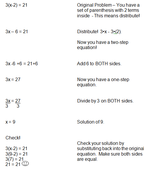 Using the Distributive Property when Solving Equations