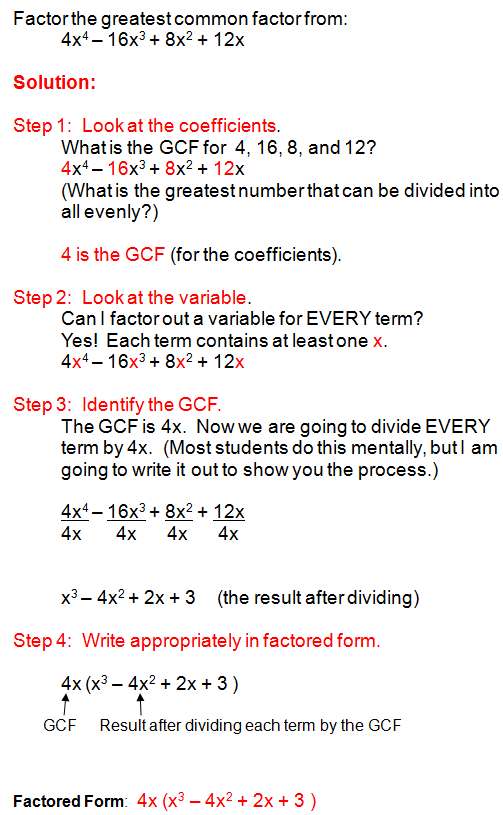 Factoring Polynomials - Using GCF