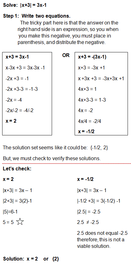 Solving Absolute Value Equations Worksheet