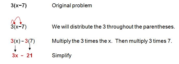 using the distributive property in algebra
