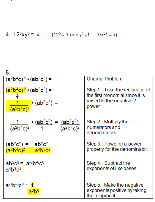 Worksheets Negative And Zero Exponents Worksheet negative exponents and zero solutions solution