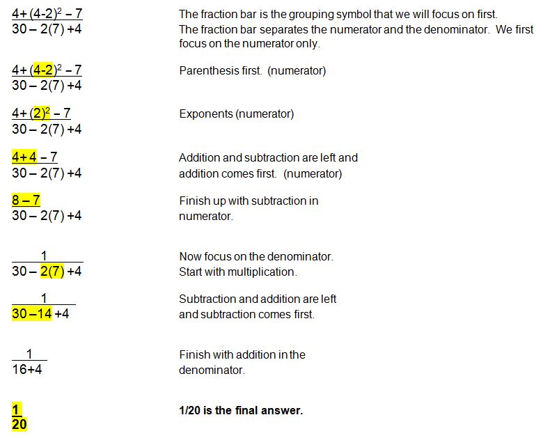 order of operations