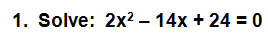 Quadratic equation homework help