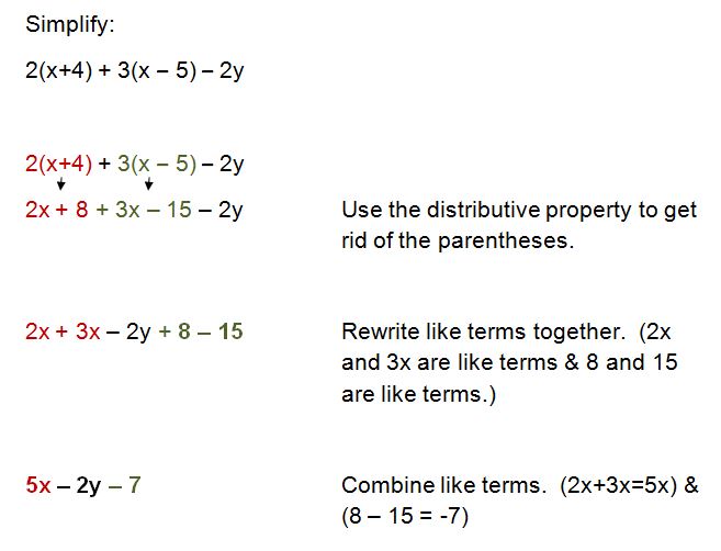 simplifying algebraic expressions 7