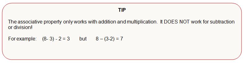 associative property tip