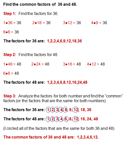 Greatest Common Factor