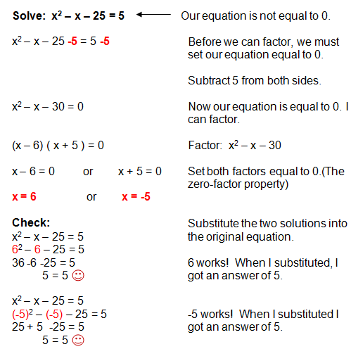 Factoring Quadratic Equations