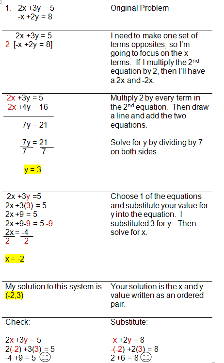 Solving by substitution   free math worksheets