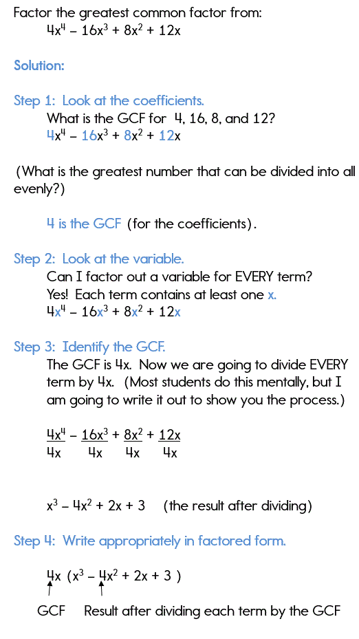 Factoring Polynomials Gcf Worksheet