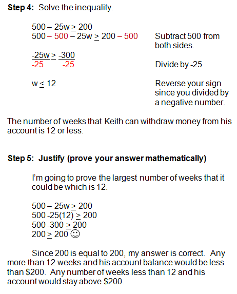 Solving word problems with equations and inequalities 7 