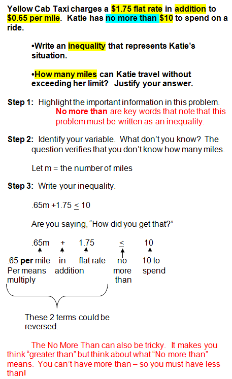 How to write an inequality from a word problem