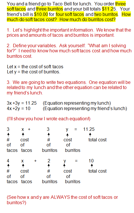 How to write equations from word problems