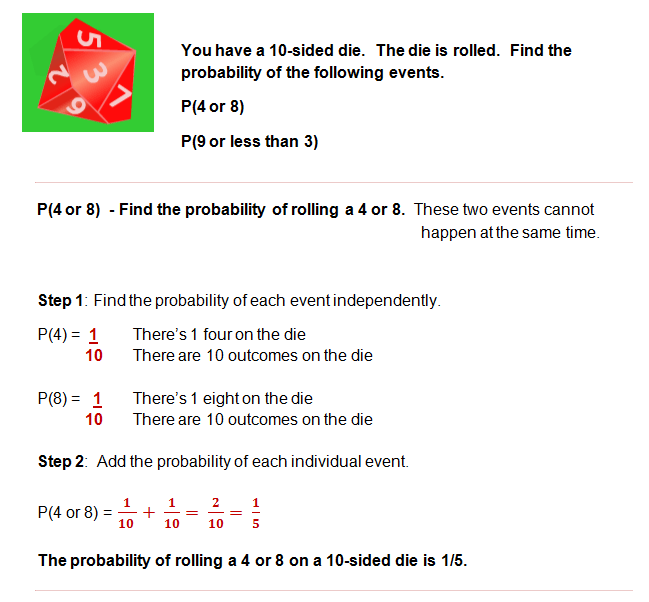 Single event probability worksheet answers image
