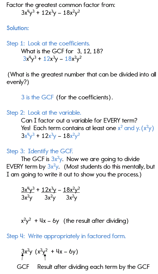 factoring polynomials using the gcf writing polynomials in factored form