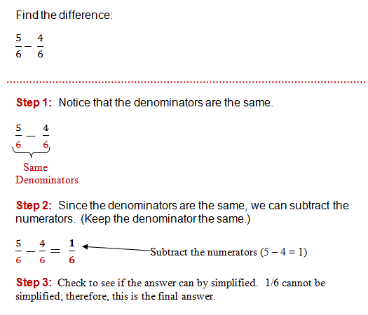 How to subtract fractions
