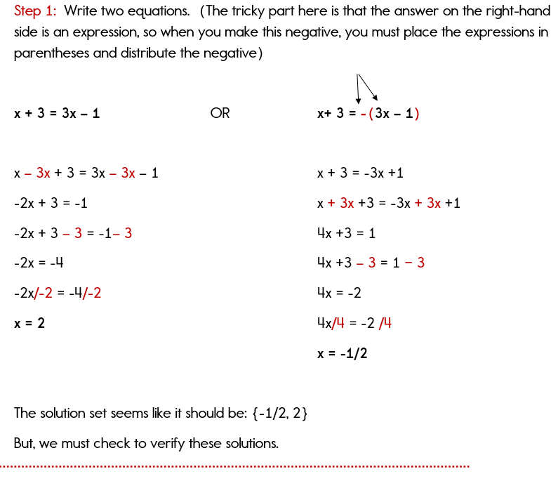 Equations With Absolute Value