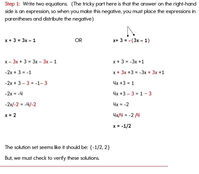 Equations with Absolute Value