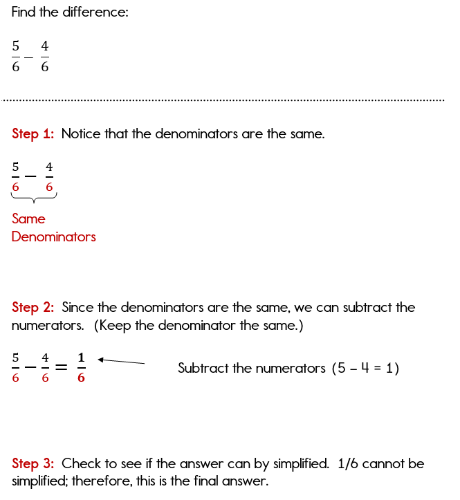 How to Subtract Fractions