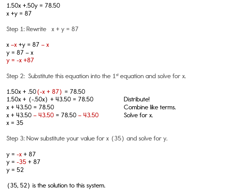 Solving Systems Of Equations Word Problems