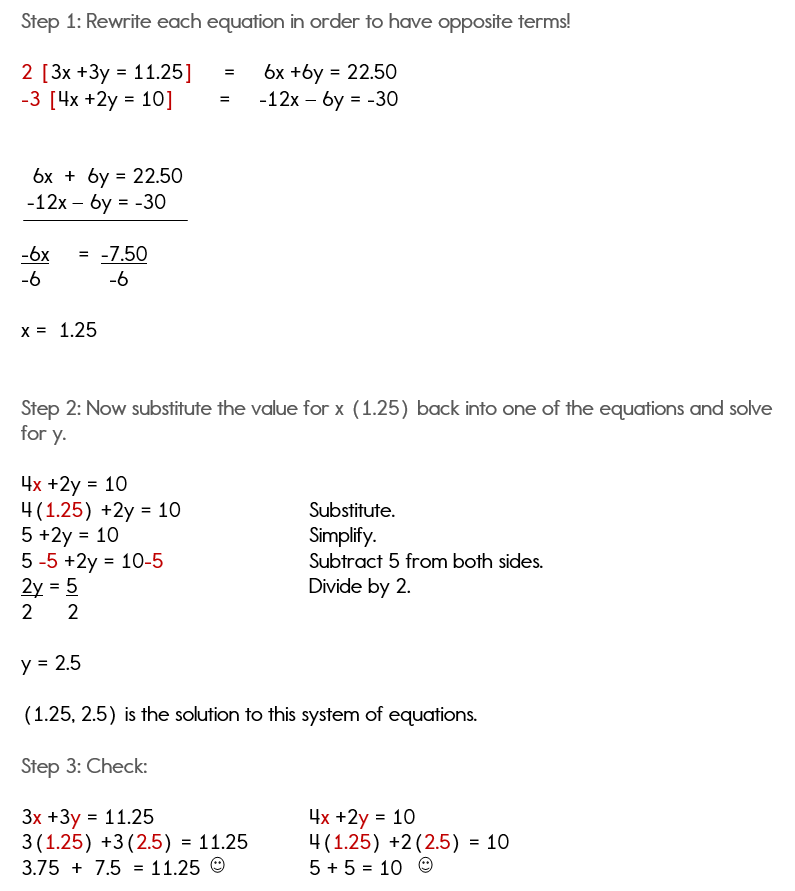 Solving Systems Of Equations Word Problems