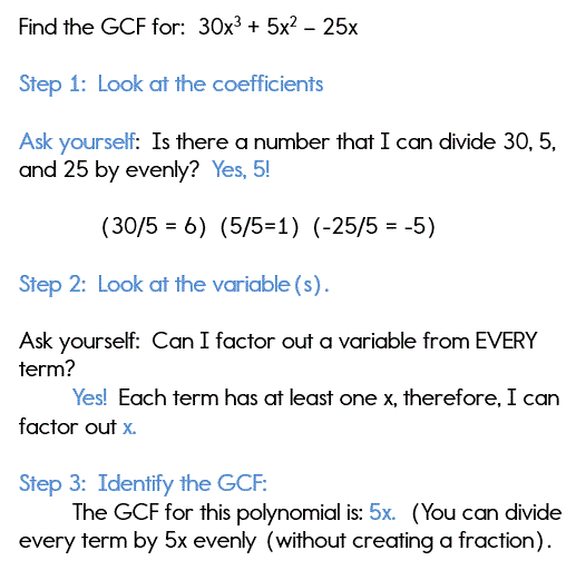 Factoring Polynomials Using The GCF