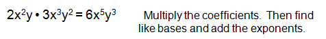 Multiplying monomials example Multiplying monomials example