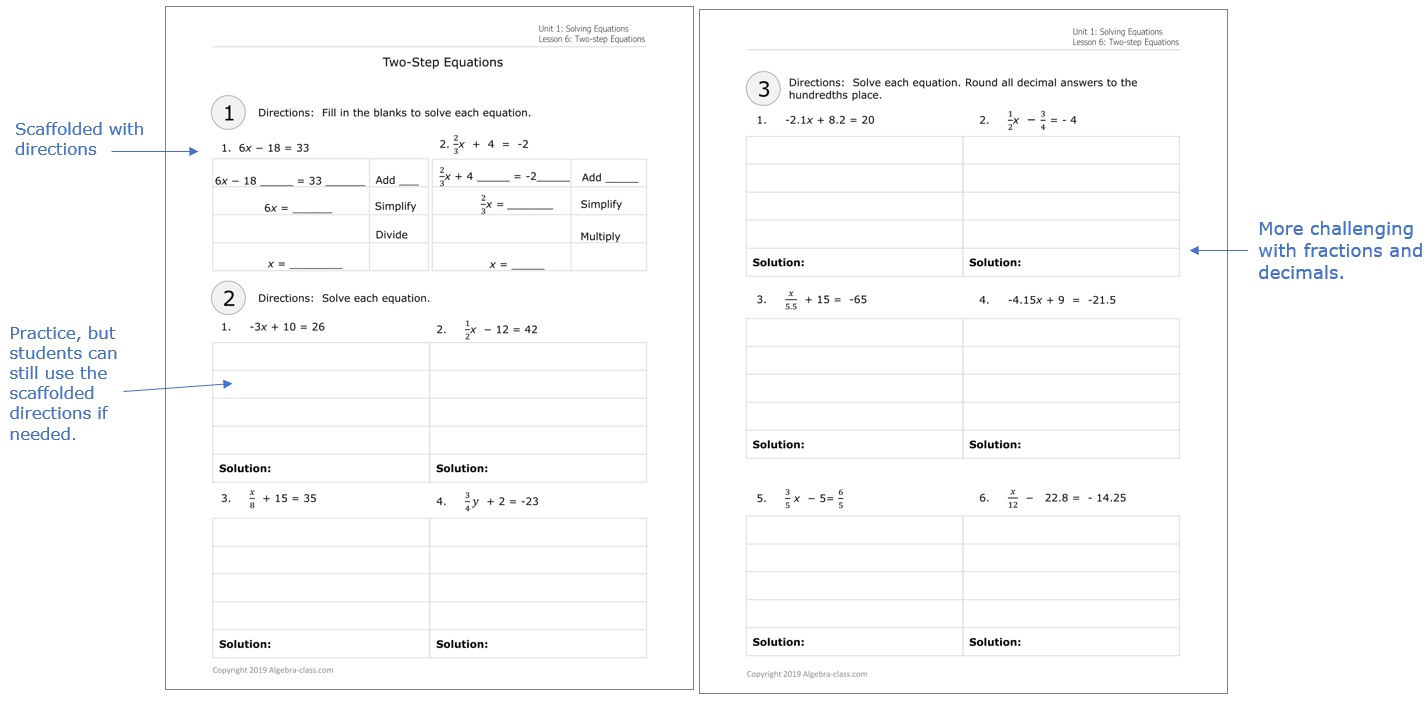 algebra worksheets with answers